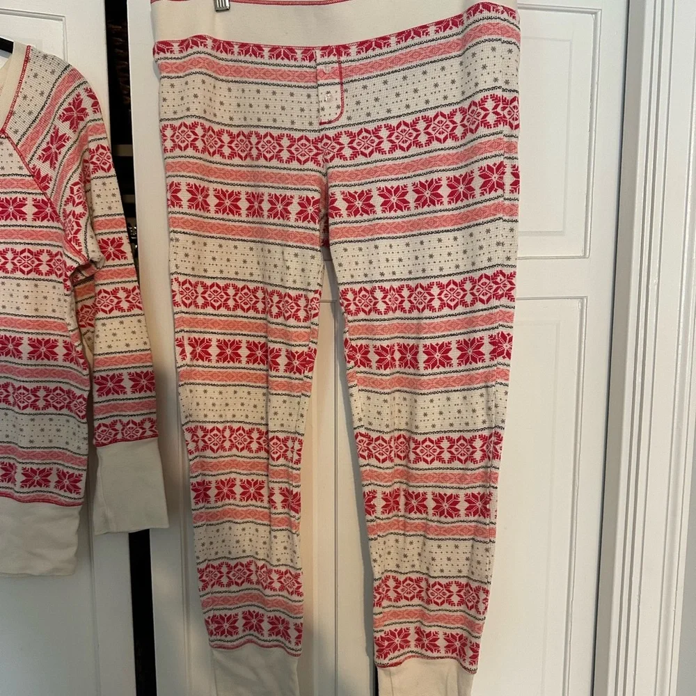 Victoria's Secret Red and Cream Pajama Set